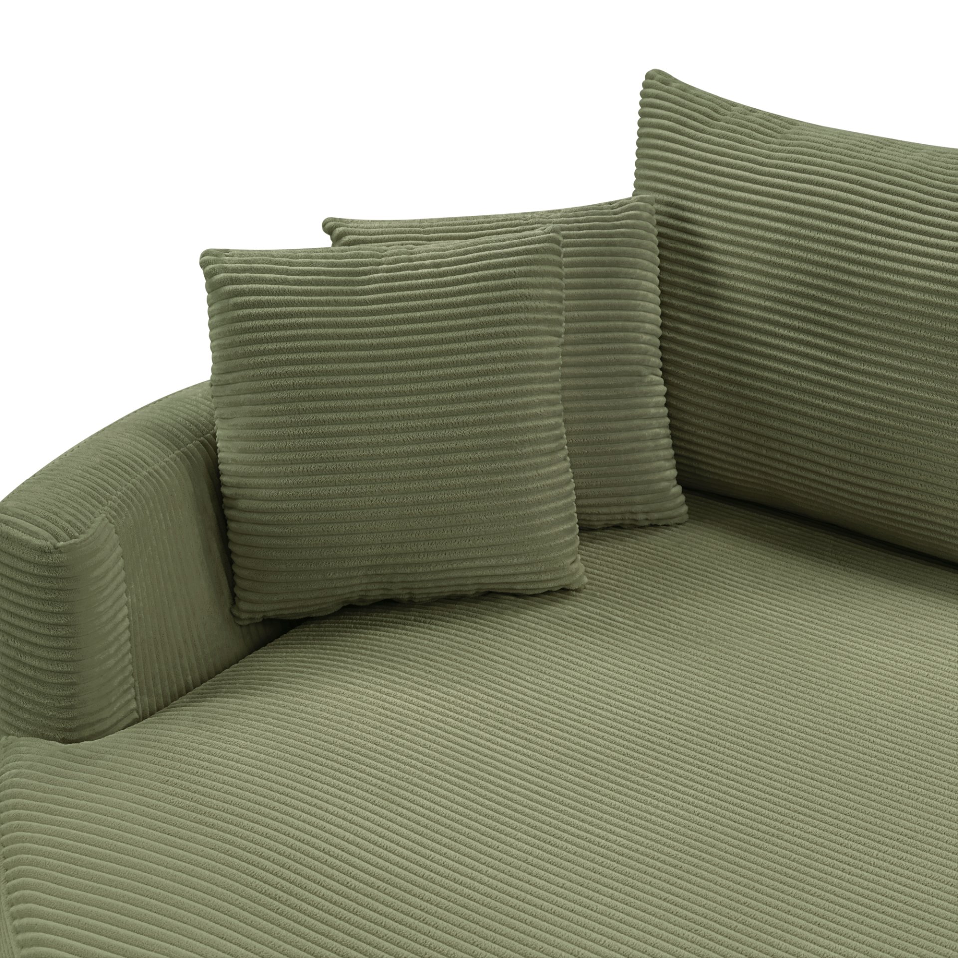 Oversized Double Chaise Lounge Sofa - Green - Image 14