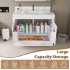 43" Bathroom Vanity With Artificial Marble Carrara Top Set, Multi Functional Cabinet With Doors And Drawer - White - Image 8