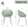 2 Pack Lounge Chair Set With Folding Square Table - Khaki / Pale Green / White - Image 17