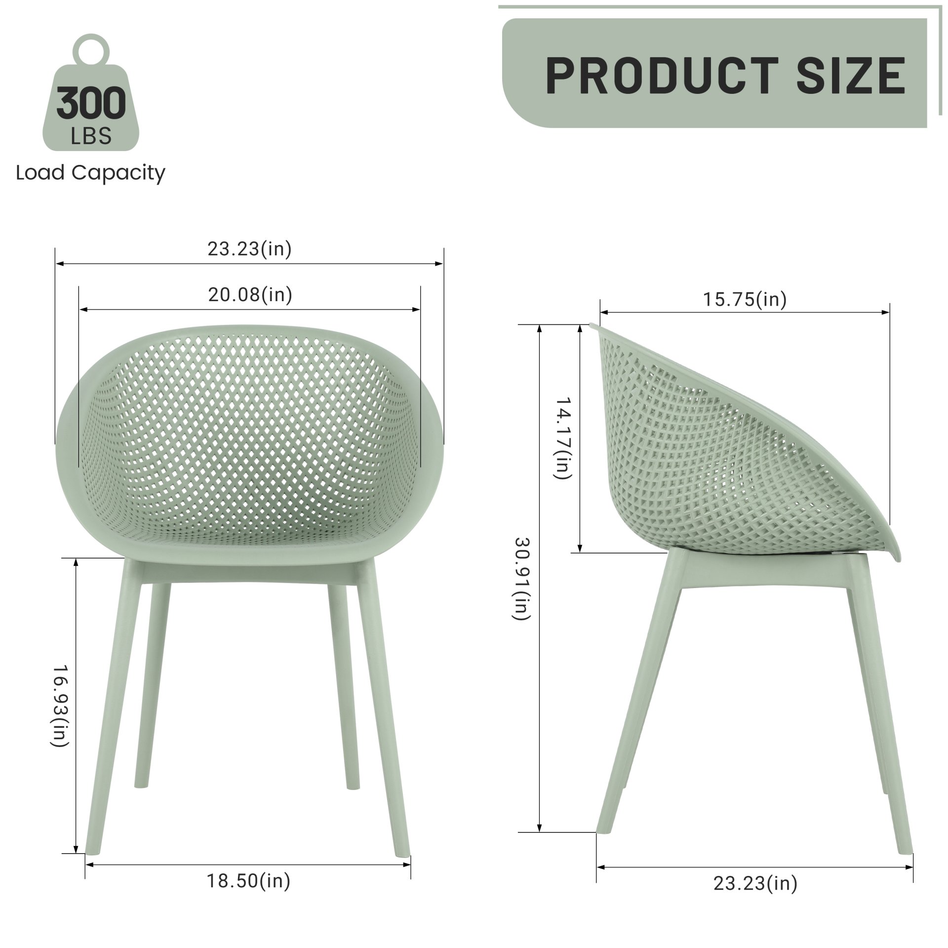 2 Pack Lounge Chair Set With Folding Square Table - Khaki / Pale Green / White - Image 17