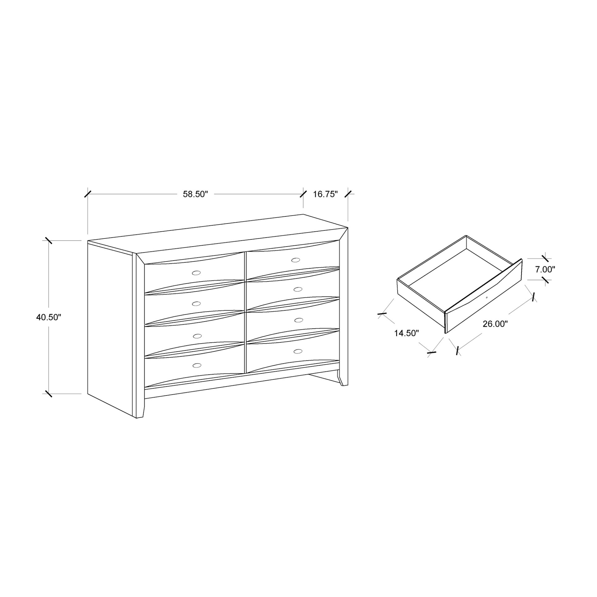 Lucille - 5 Piece Full Bedroom Set With Storage Drawers And Bookcase Headboard - Black - Image 10