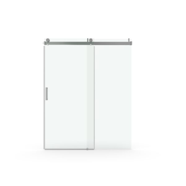 Frameless Soft Closing Shower Door, 1 / 4" (6Mm) Tempered Glass Single Sliding With Explosion Proof Coating - Chrome
