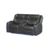 Blanca - Power Console Reclining Loveseat With LED Lights, Power Headrest And Speakers - Charcoal - Image 7