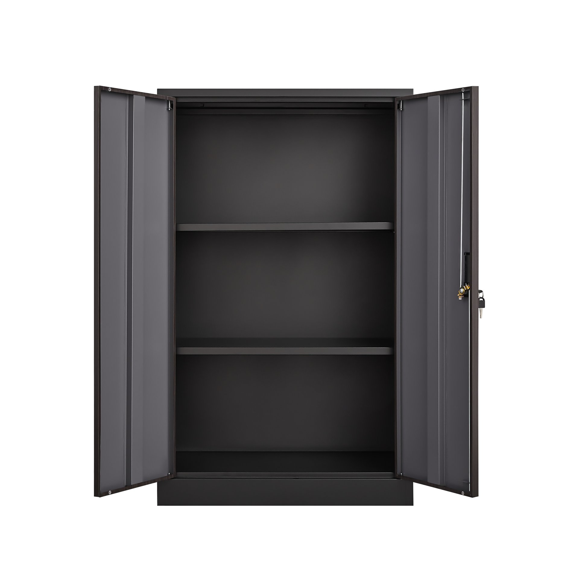 Storage Cabinet With Locking Doors And Adjustable Shelf, Folding Filing Cabinet For Home Office - Black - Image 12