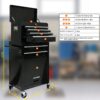 High Capacity Rolling Tool Chest With Wheels And Drawers, 6 Drawer Tool Storage Cabinet - Black - Image 9