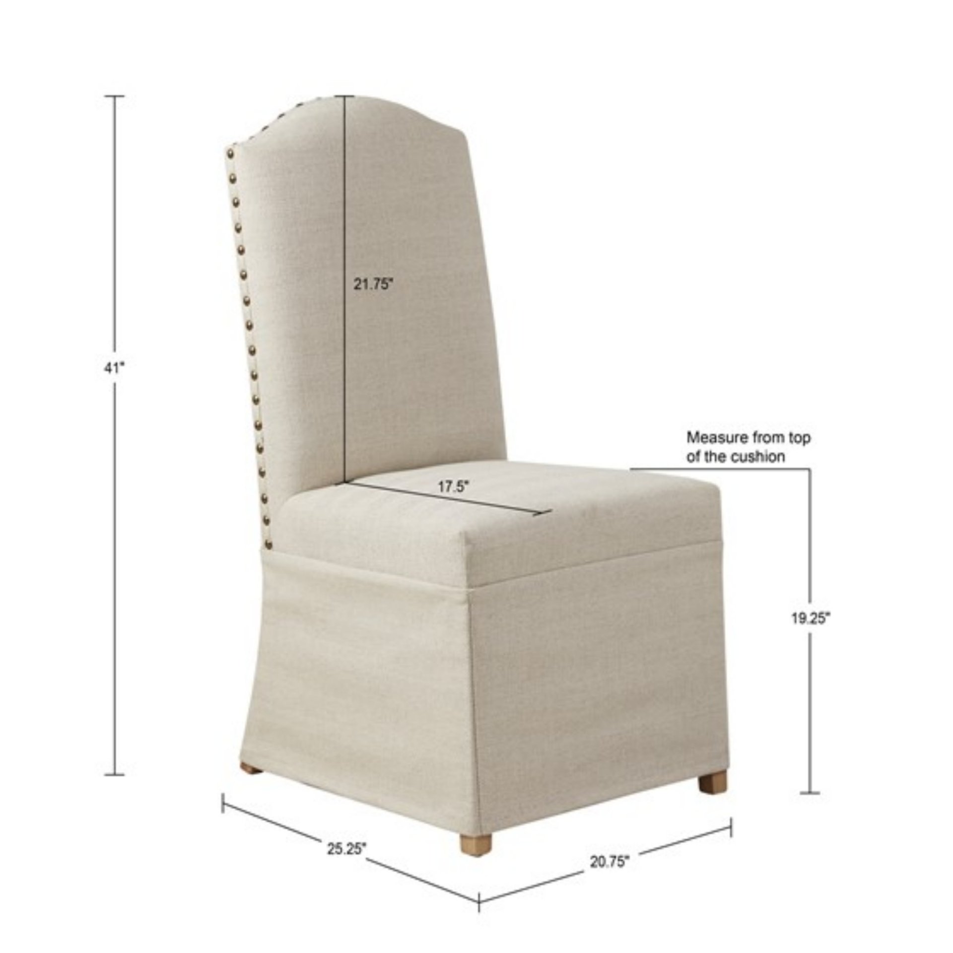 Dining Chair With Skirts (Set of 2) - Beige - Image 3