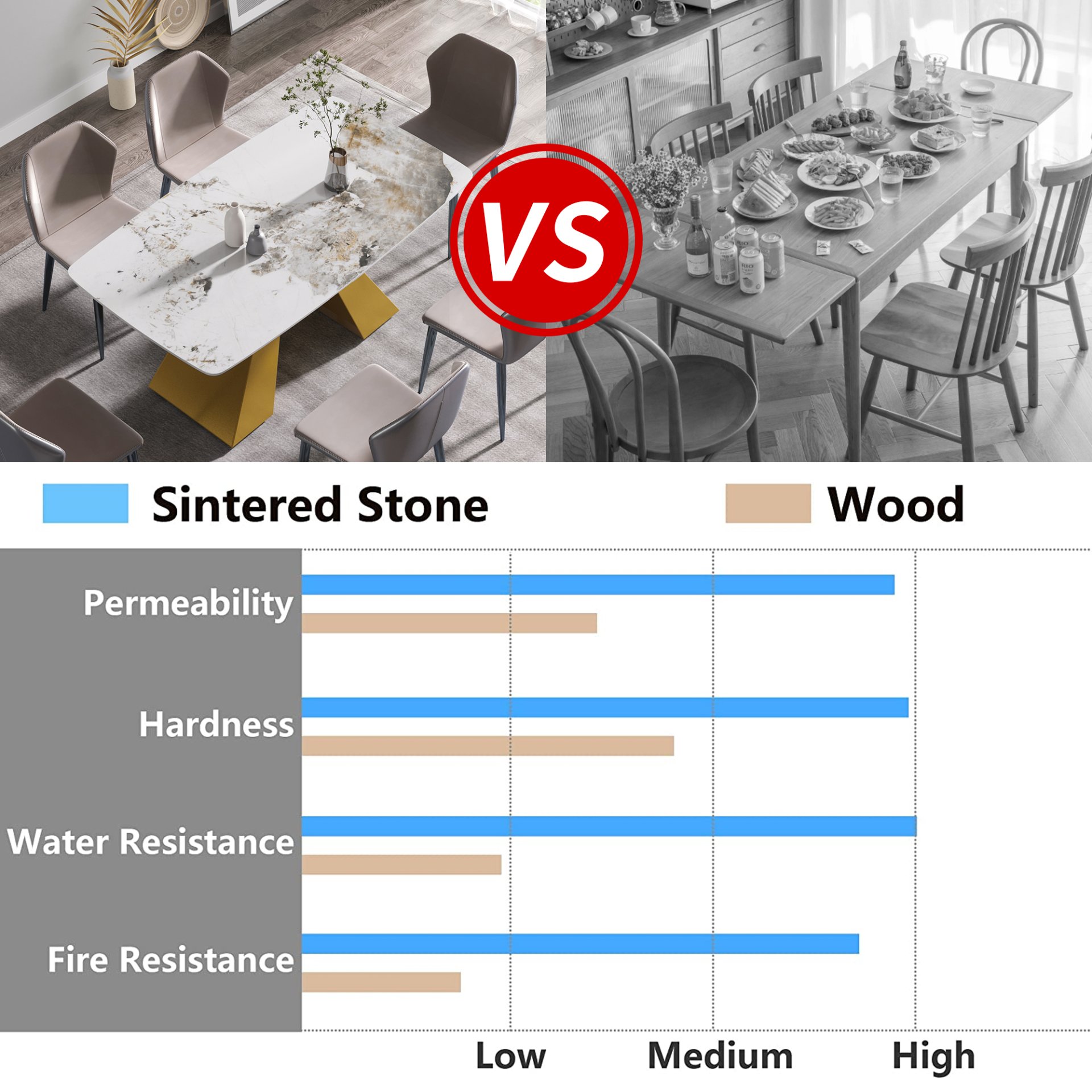 63" Modern Artificial Stone Pandora White Curved Metal Leg Dining Table, 6 People - Antique White / Gold - Image 10