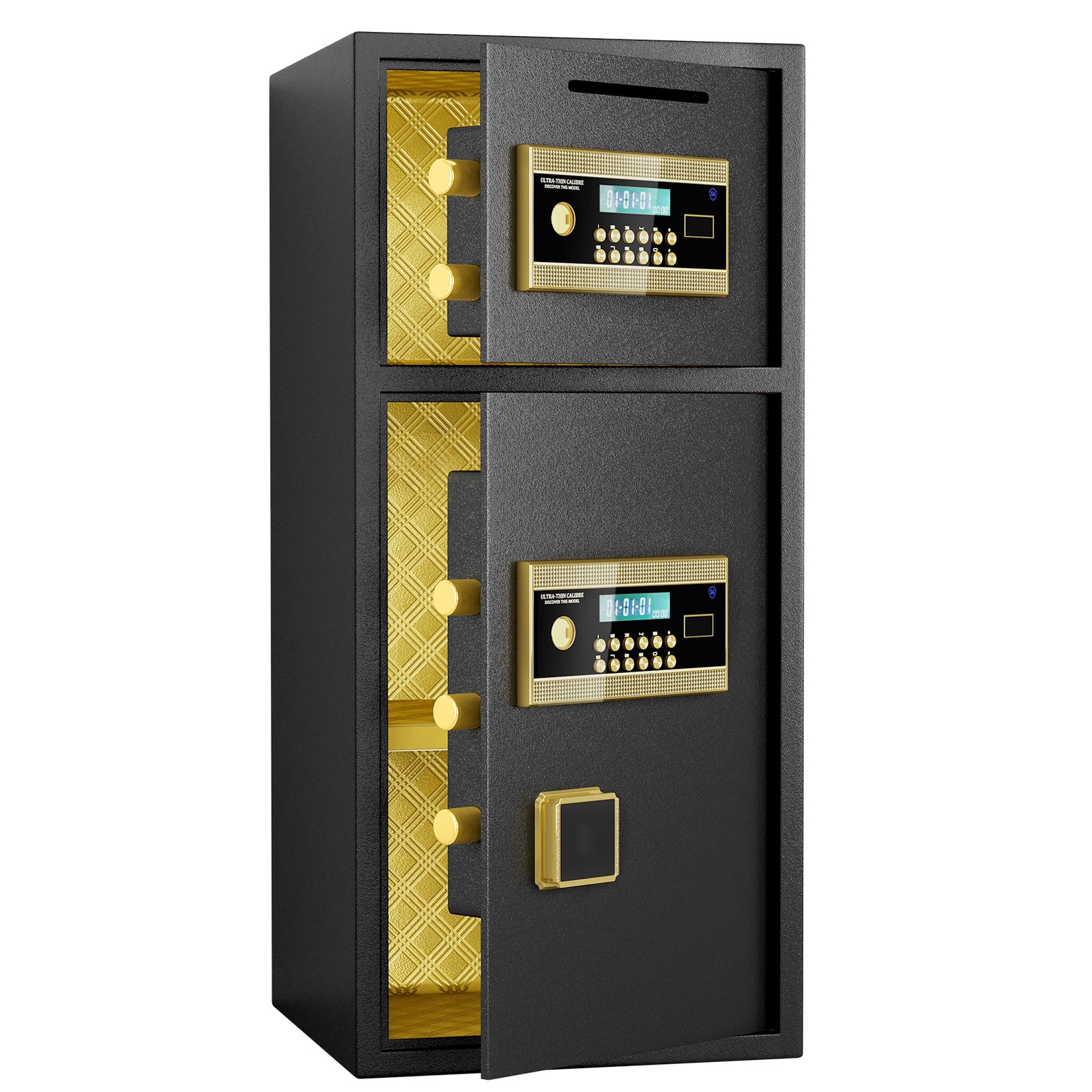 Large Double Door Coin Operated Safe, Digital Security Safe With Fireproof And Waterproof Bag, 7.0 Cubic Feet Safe Box With Hidden Code Function For Home, Office And Hotel - Black - Image 5