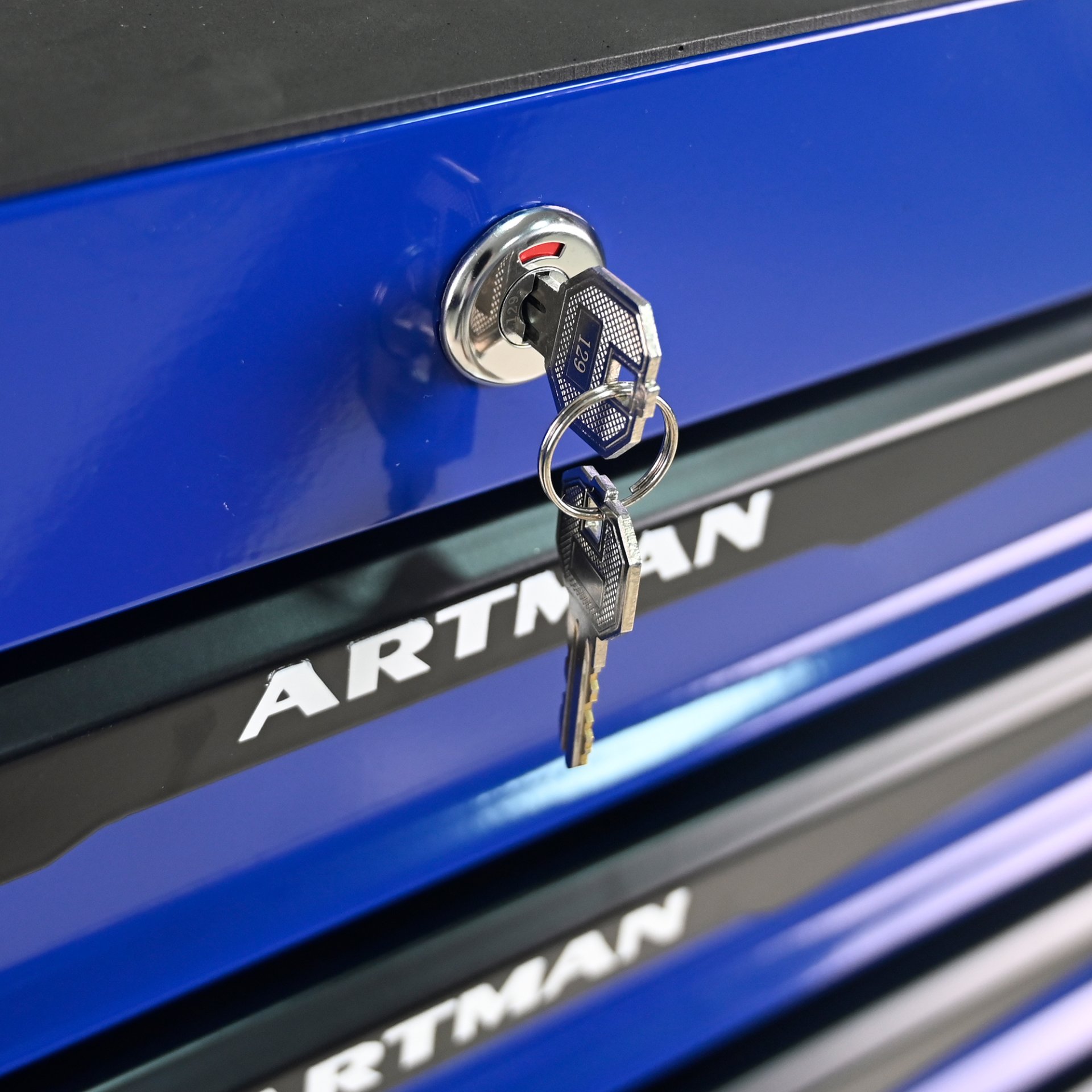 Rolling Metal Tool Chest With 5 Drawers, 20" Steel Storage Cabinet With Ball Bearing Slides - Black / Blue - Image 16