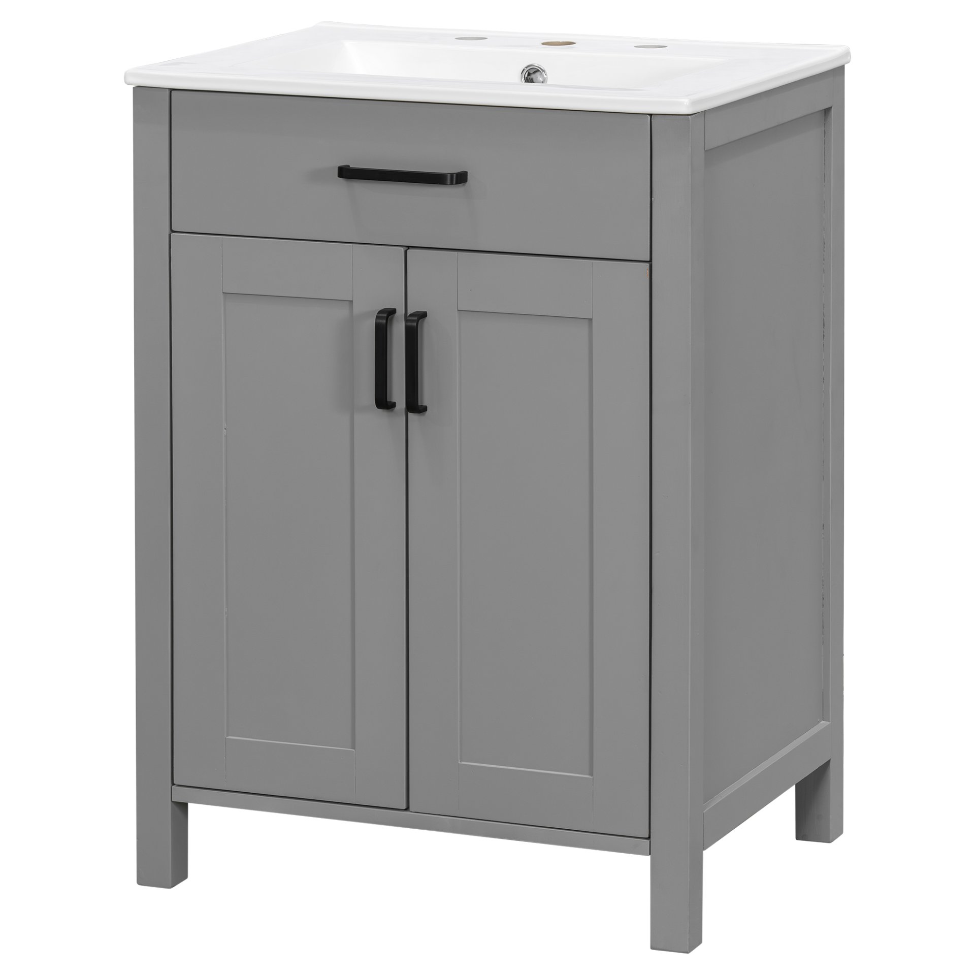 Bathroom Vanity Combo With Sink, Space Saving Design - Gray - Image 13