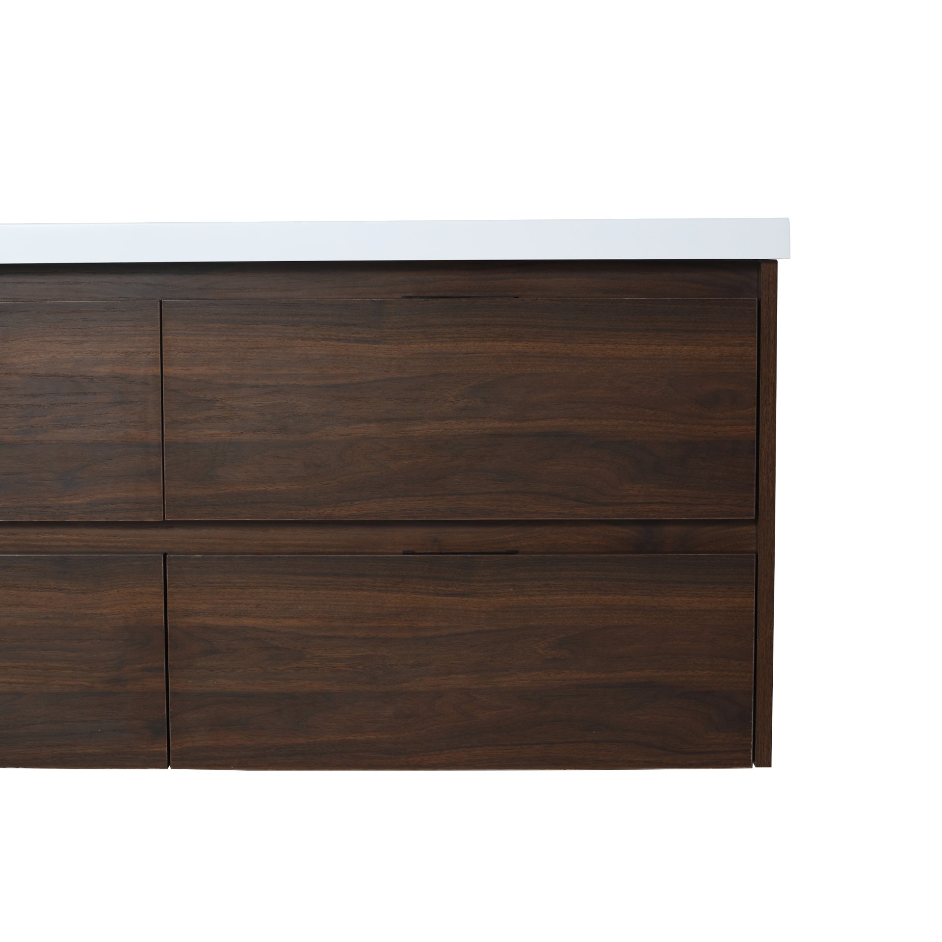 Modern Bathroom Vanity With Dual Resin Sink, Soft Close Drawers - California Walnut - Image 21