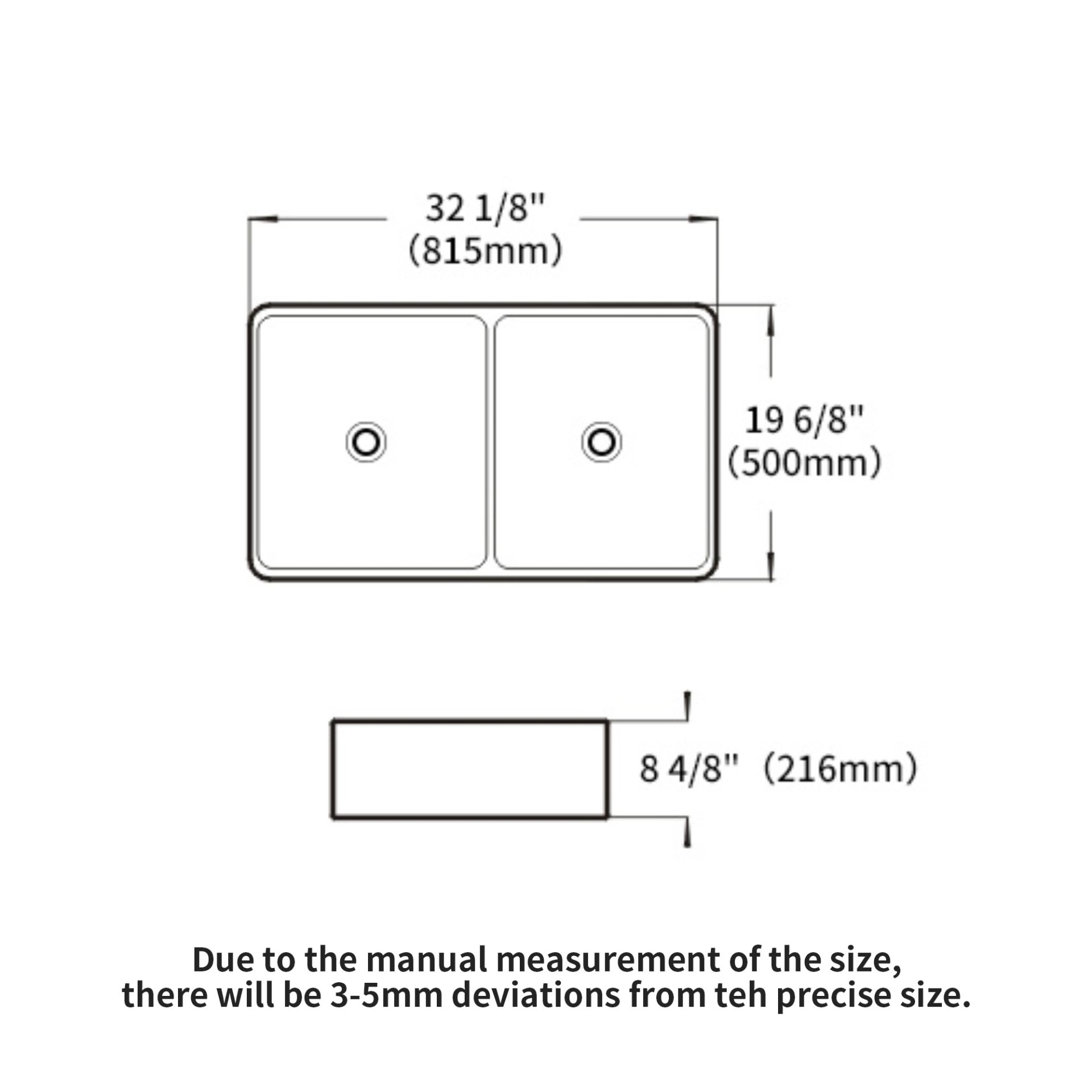 Double Bowl Apron Front Kitchen Sink 32", Sturdy And With Scratch Resistant - White - Image 3