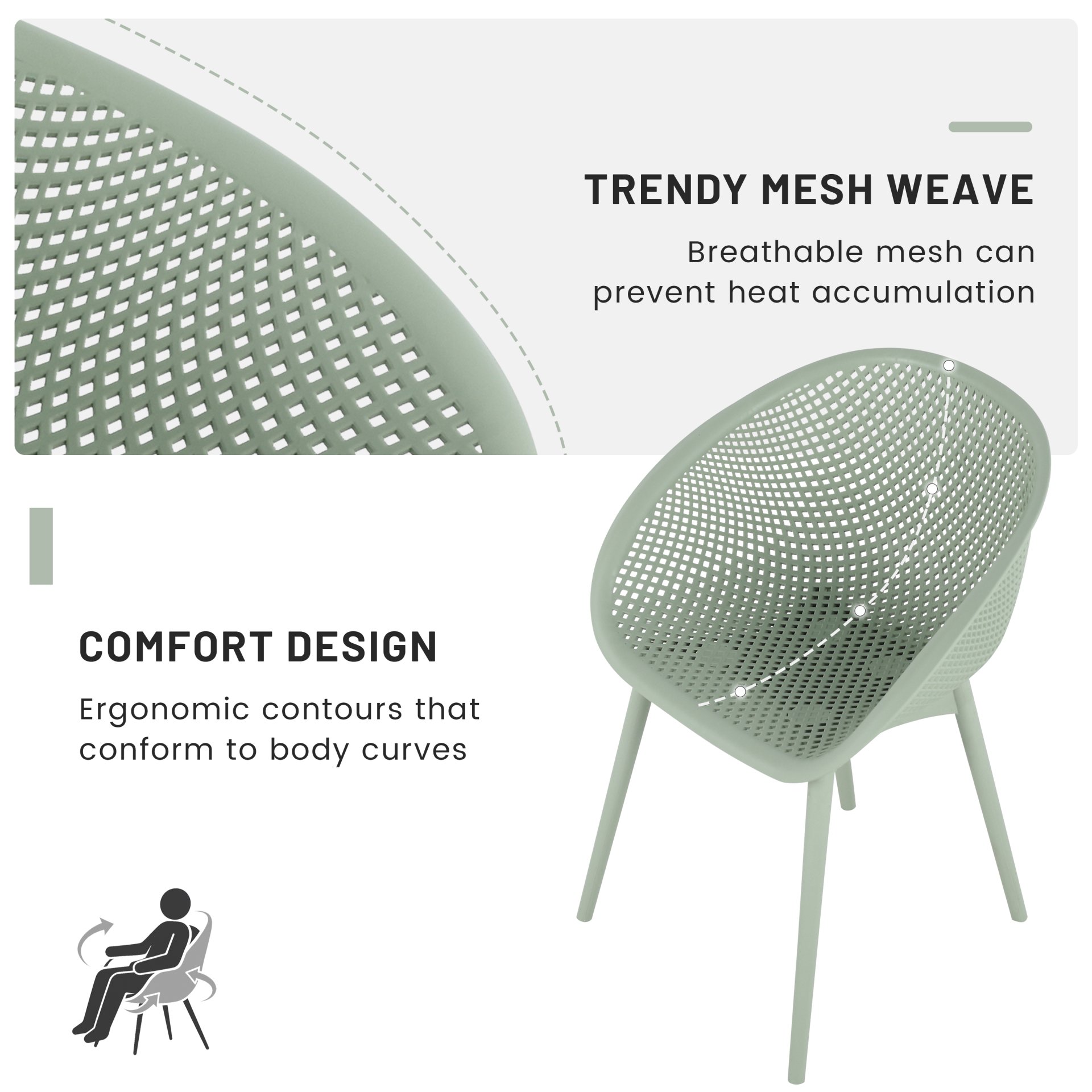 2 Pack Lounge Chair Set With Folding Square Table - Khaki / Pale Green / White - Image 19
