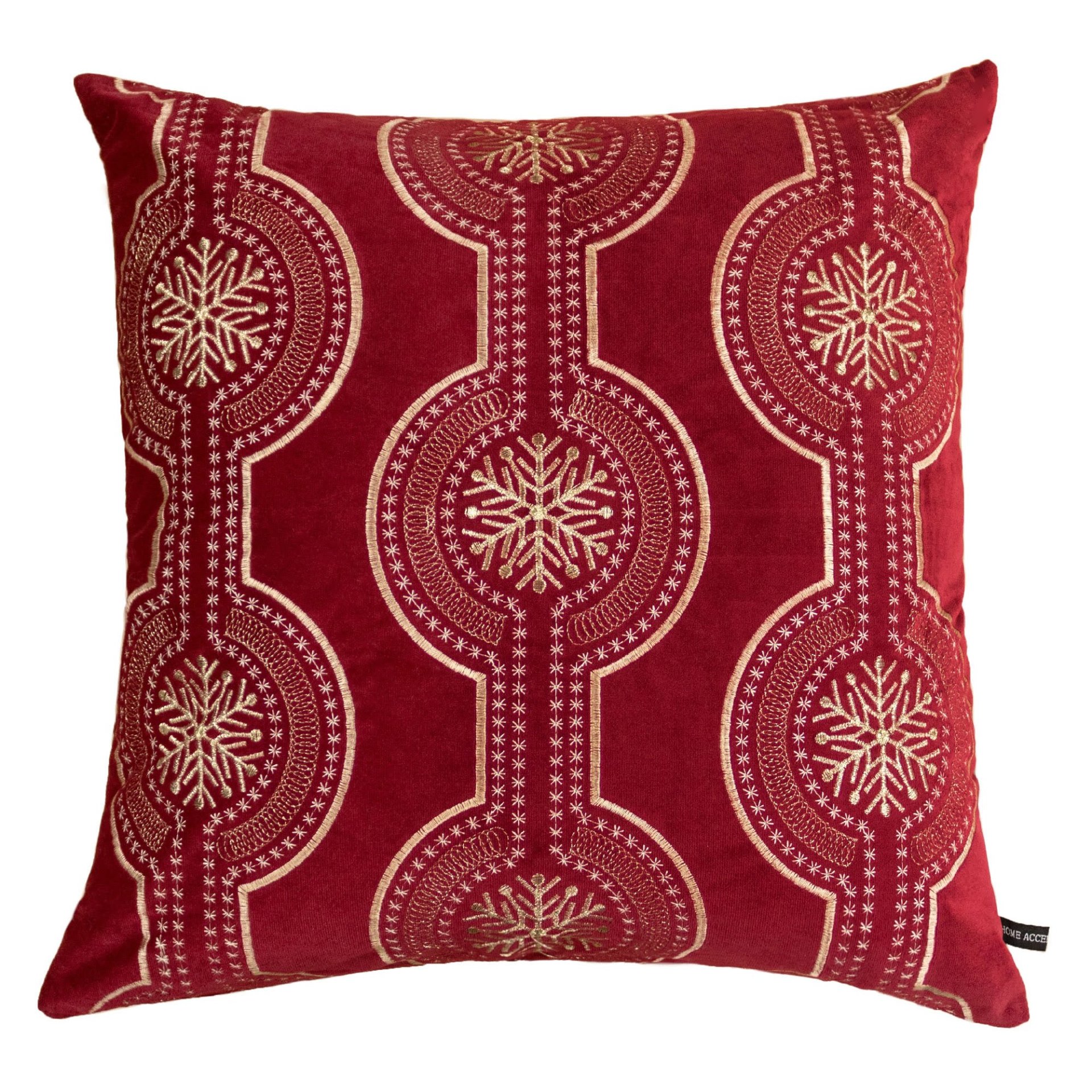 Holiday Embroidered Throw Pillow With Insert - Red - Image 6