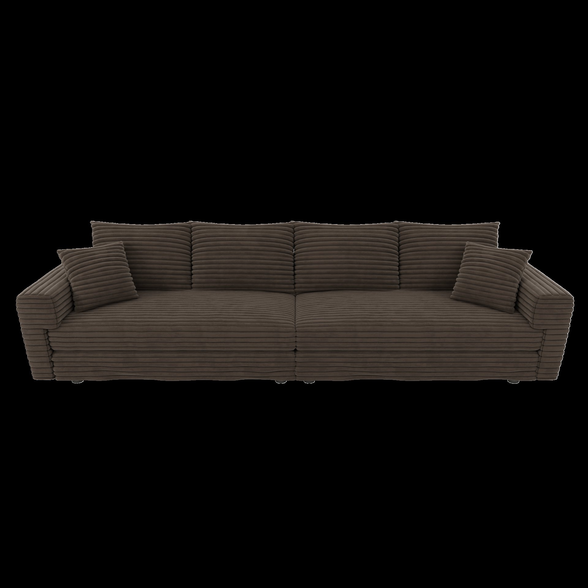 4 Seat Sofa, Deep Seat Couches With Soft Pillows And 3 Ottomans, Convertible Sofa Lounge Chair, For Living Room - Camel - Image 16