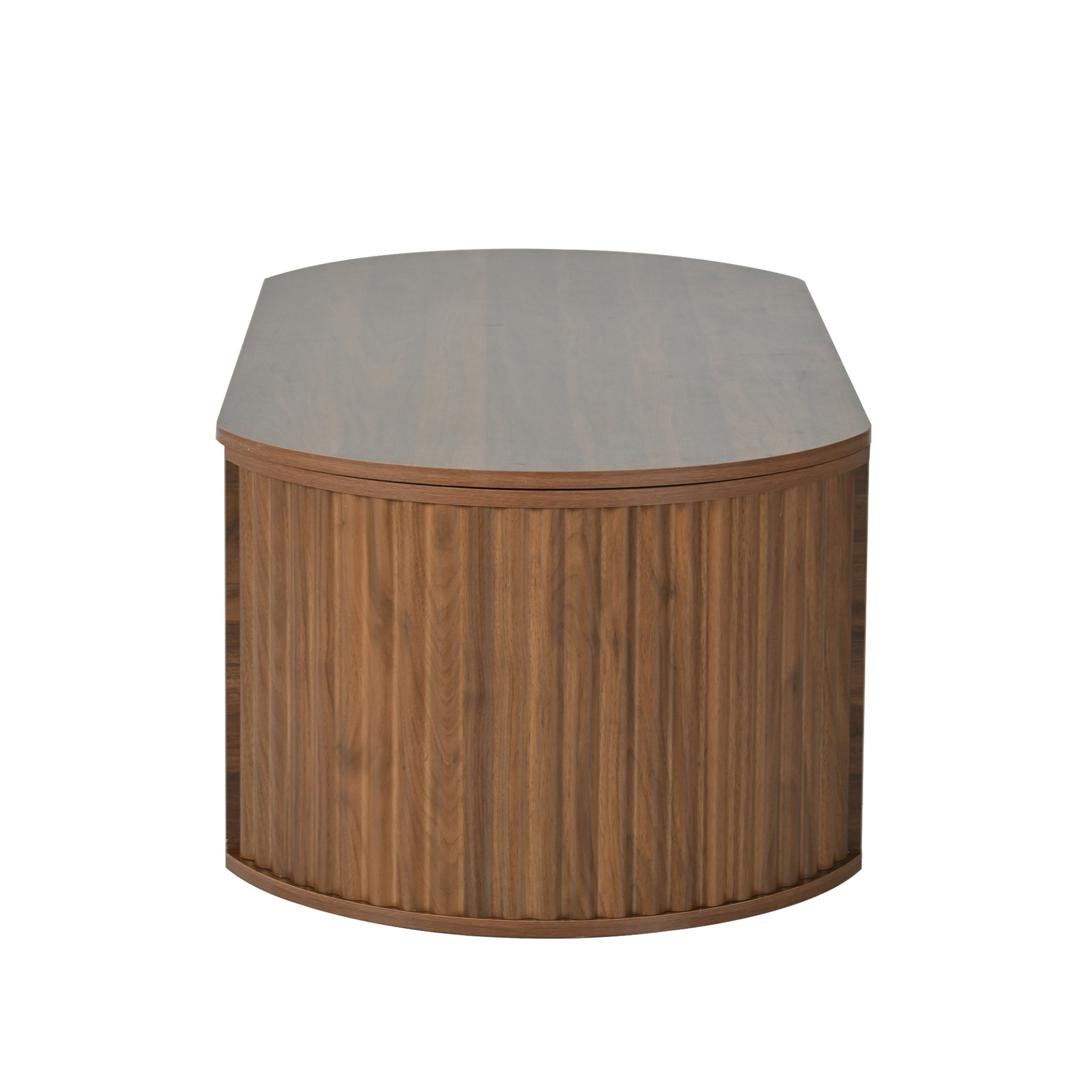 Lift Top Coffee Table With Hidden Compartment, Modern Oval Lift Tabletop For Home Living Room - Brown - Image 9