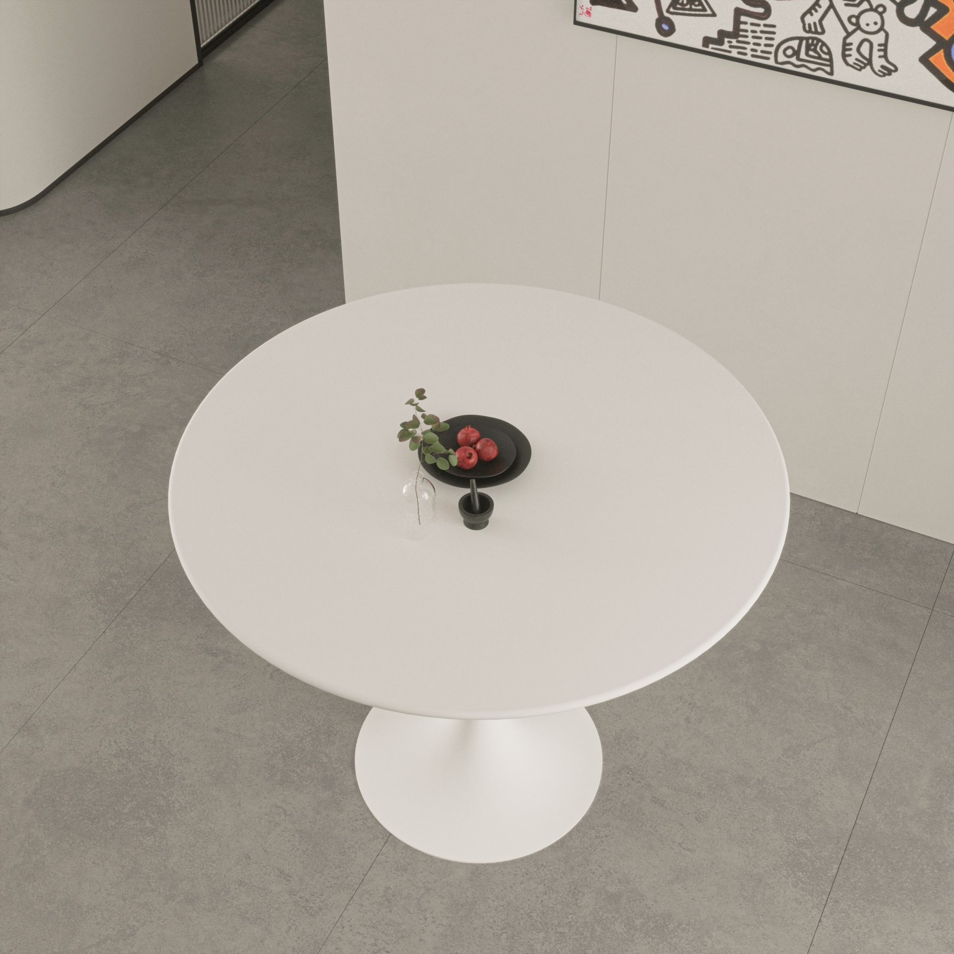 Round Dining Table For 2 - 4 People - White - Image 8