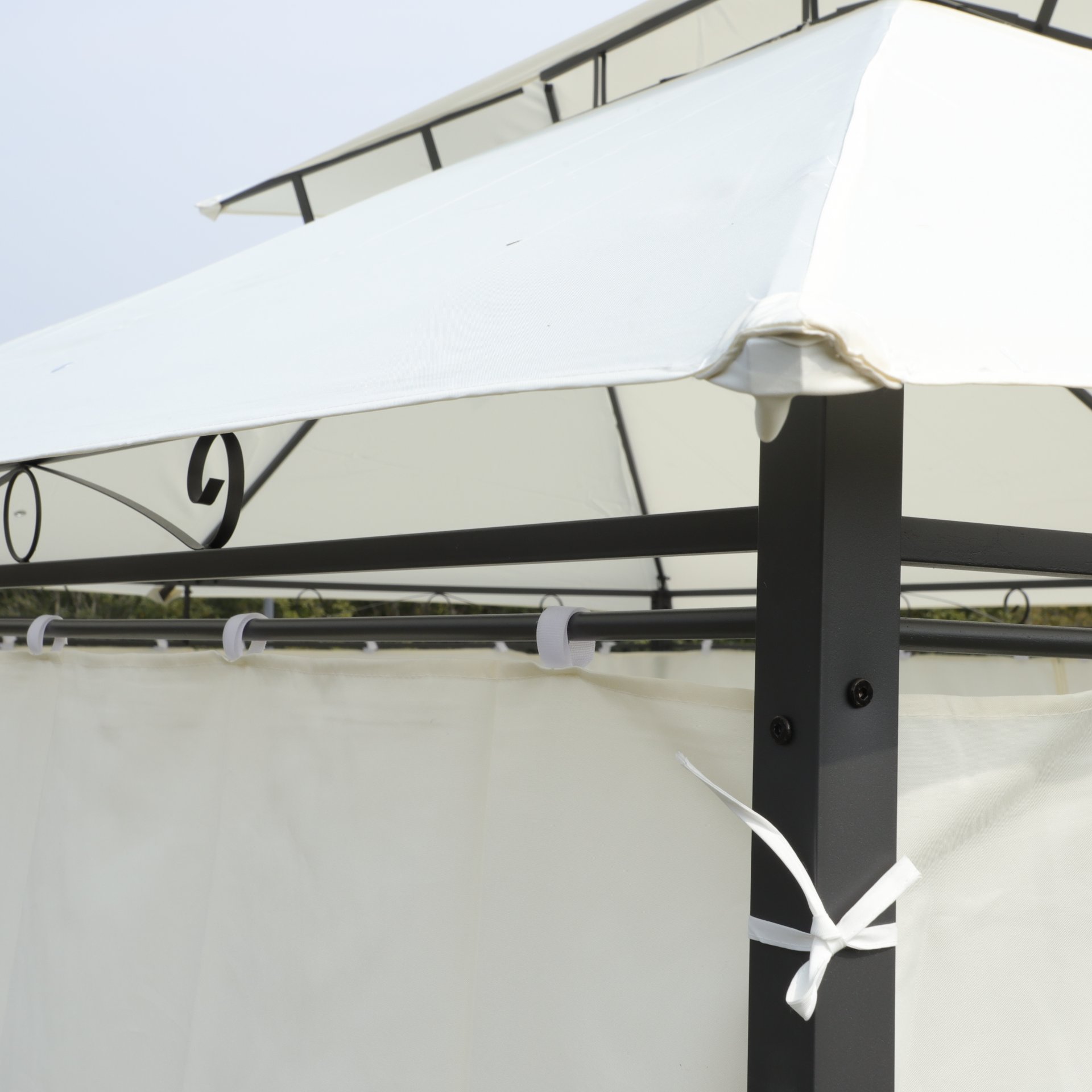 13 X 10 Outdoor Patio Gazebo Tent With Ventilated Double Roof And Sidewall (Detachable Curtains On All Sides), For Lawn, Garden, Backyard, And Deck - Beige - Image 12