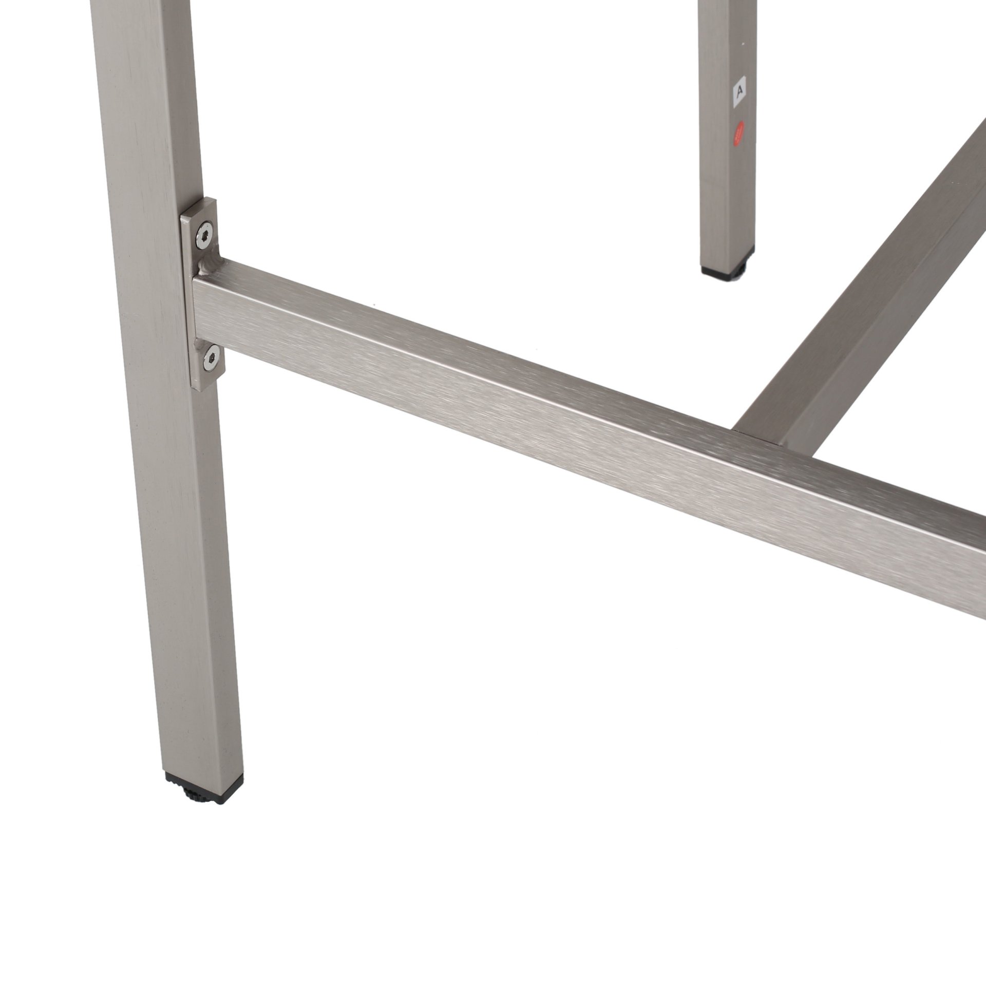 Outdoor Rust Proof Aluminum Barstools With Rattan Seat And Backrest - Silver / Gray - Image 14