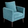 Accent Chair, Boucle Chair, Barrel Chair, Fabric Armchair Club Chair, Upholstered Arm Chair With Solid Wood Legs, Waist Pillow, Padded Single Chair For Living Room / Bedroom / Study / Waiting Room - Teal - Image 9