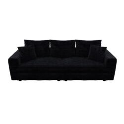 3 Seat Sofa, Convertible Deep Seat Sofa Lounge Chair For Living Room - Black