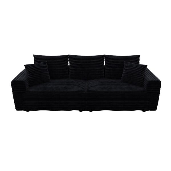 3 Seat Sofa, Convertible Deep Seat Sofa Lounge Chair For Living Room - Black