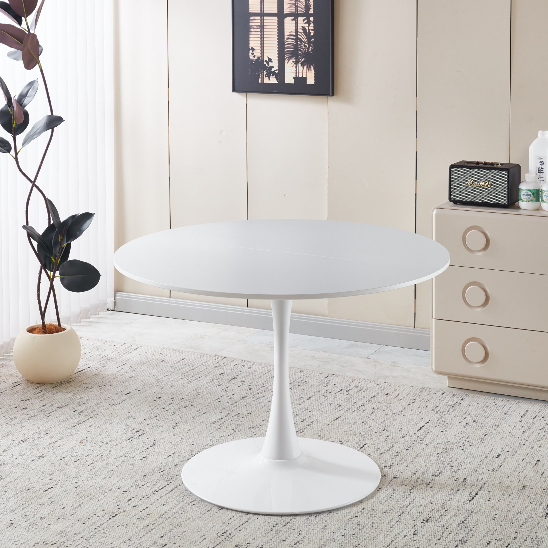 Tulip Dining Table For 4 - 6 People - White - Image 4