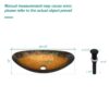 Veined Vessel Sink With Pop Up Drain, Boat Shape Bathroom Sink Above Counter - Gold - Image 3