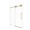 Frameless Single Sliding Shower Door With Bypass Design And 5 / 16" Clear Tempered Glass - Brushed Gold - Image 14