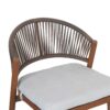 Outdoor Counter Height Aluminum Frame Counter Stools With Scallop Shaped Backrest & Water Resistant Cushions (Set of 2) - Teak - Image 7