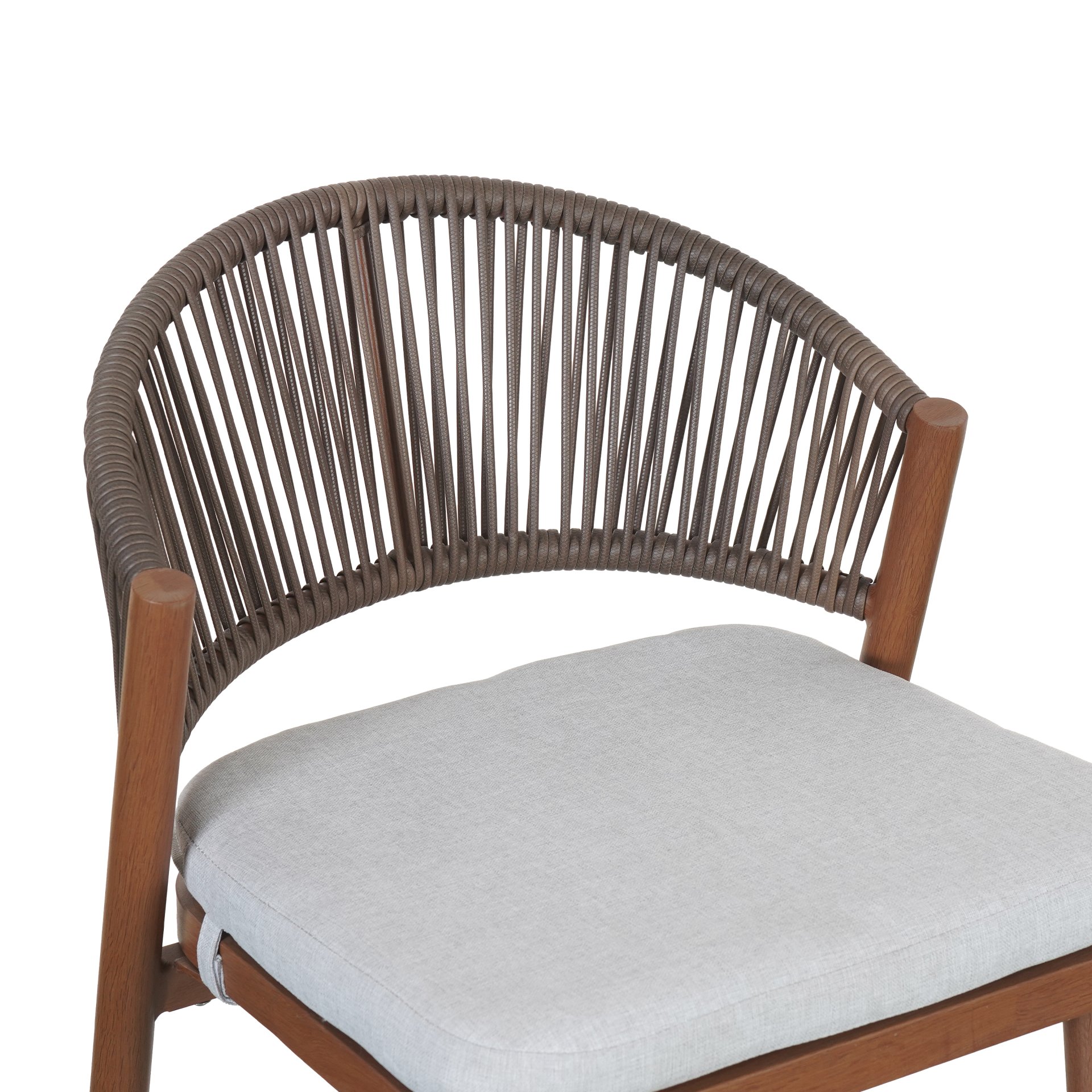 Outdoor Counter Height Aluminum Frame Counter Stools With Scallop Shaped Backrest & Water Resistant Cushions (Set of 2) - Teak - Image 7