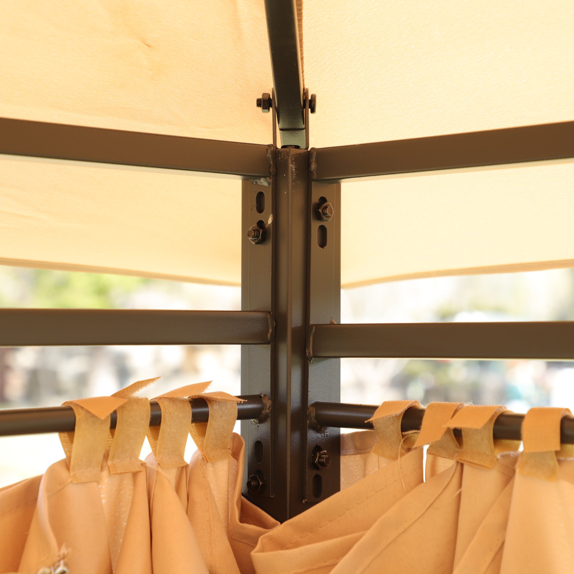 Outdoor Patio Gazebo Canopy Tent With Ventilated Double Roof And Mosquito Net, 13X10 Ft - Khaki - Image 13
