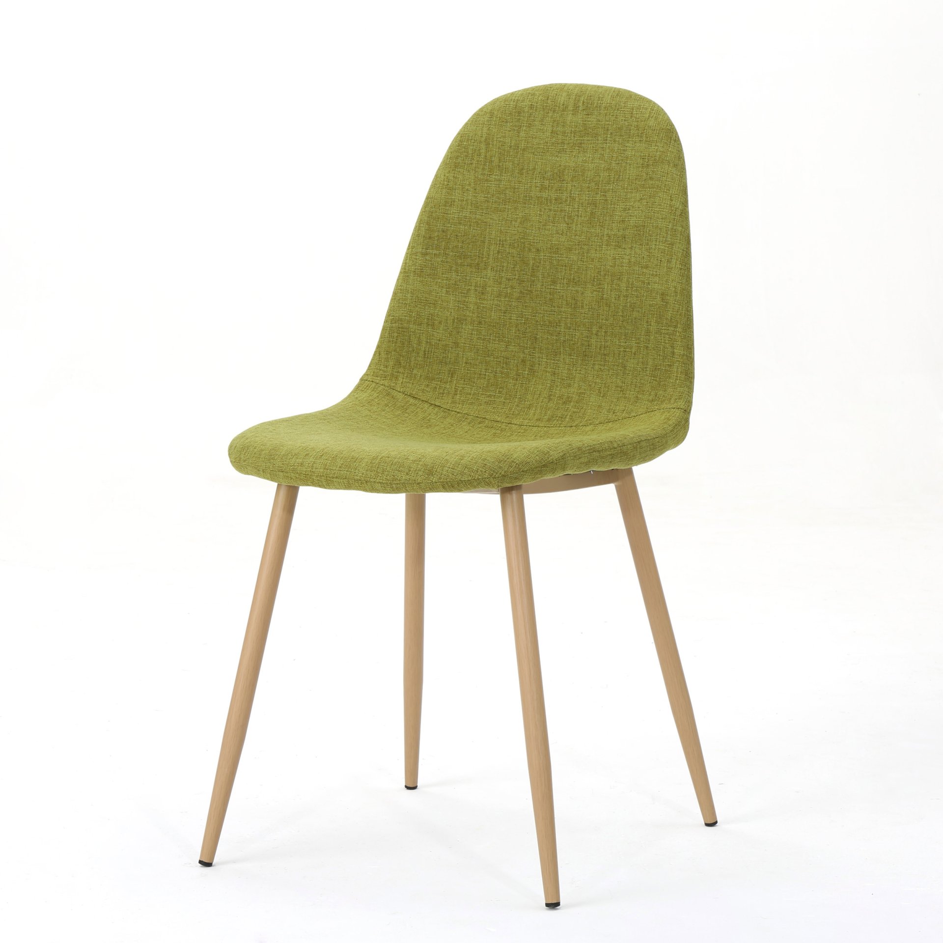 Contemporary Dining Chair Set With Upholstered Fabric And Iron Legs - Green / Light Brown - Image 8