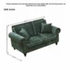 2 Seater Sofa With Rolled Arms, Tufted, Legs, Nailhead Trim - Green - Image 3