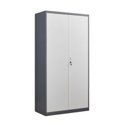 Large Capacity Wardrobe With Hanging Rod And Compartments - Grey