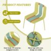 4 Piece Set Of Modern Striped Color Blocking Single Chairs Waterproof And Fade Resistant - Grain Yellow / Haze Green / Tropical Orange - Image 9