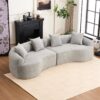 4 Seater Sofa With Chenille Fabric, 30D, 60 Hardness Full Sponge, 4 Pillow For Living Room, Home Furniture Sleeper Sectional Sofa For Apartment - Gray - Image 22