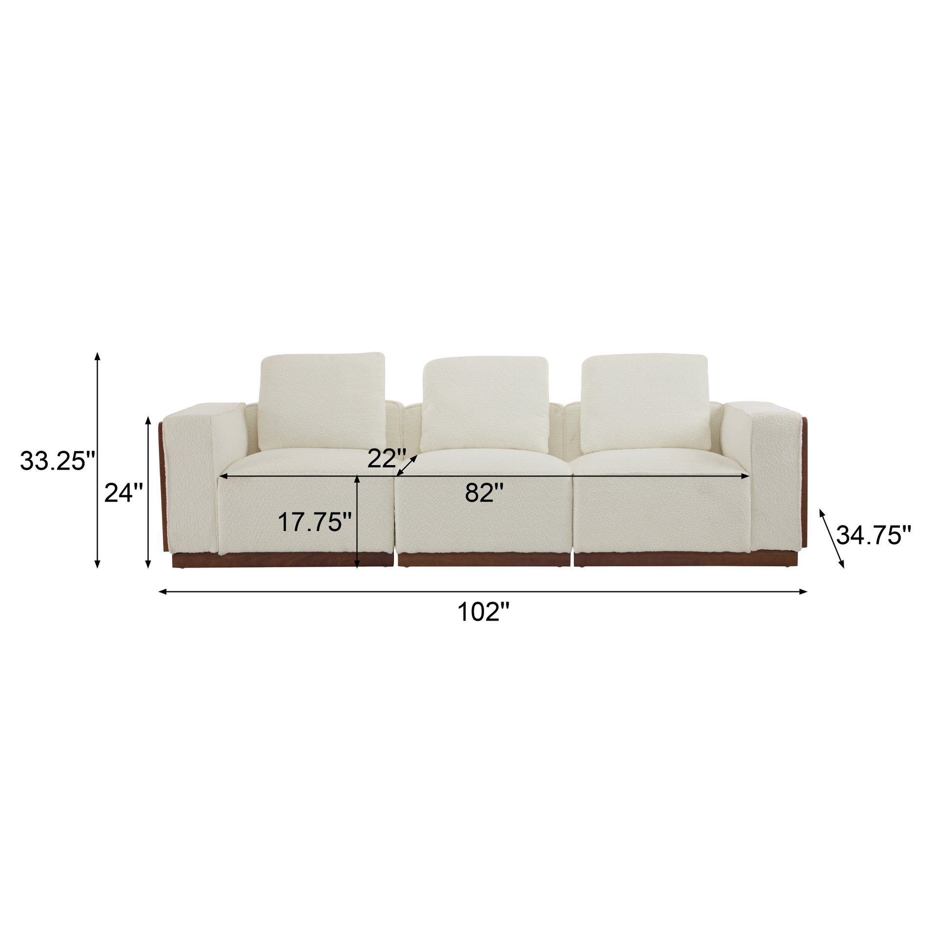 Chita - Modular Sectional Sofa, 3 Seater - Beige - Image 6