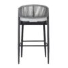 Outdoor Bar Height Metal Frame Counter Stools With Scallop Shaped Backrest & Water Resistant Cushions (Set of 2) - Matte Black - Image 17