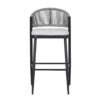 Outdoor Bar Height Metal Frame Counter Stools With Scallop Shaped Backrest & Water Resistant Cushions (Set of 2) - Matte Black - Image 14