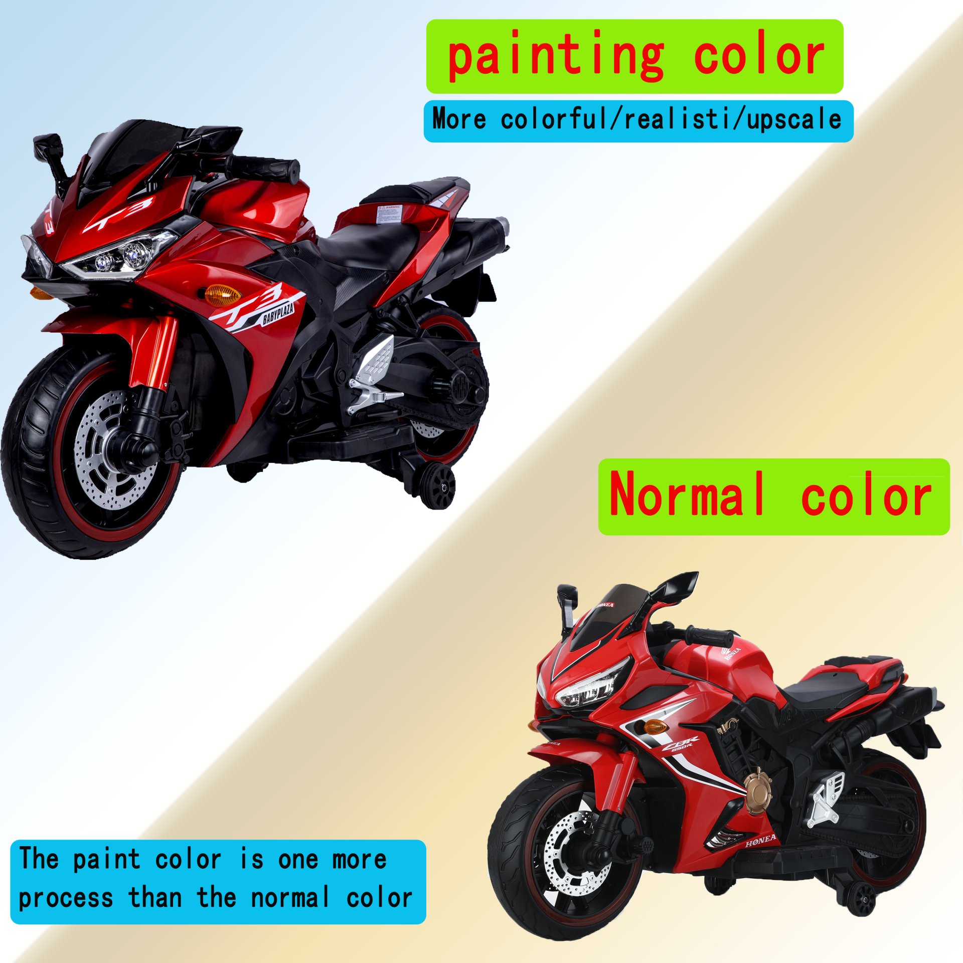 Kids 12V Motorcycle With Training Wheels, Manual Throttle, And Lighting Wheels For Boys And Girls Ages 3-6 - Red - Image 11