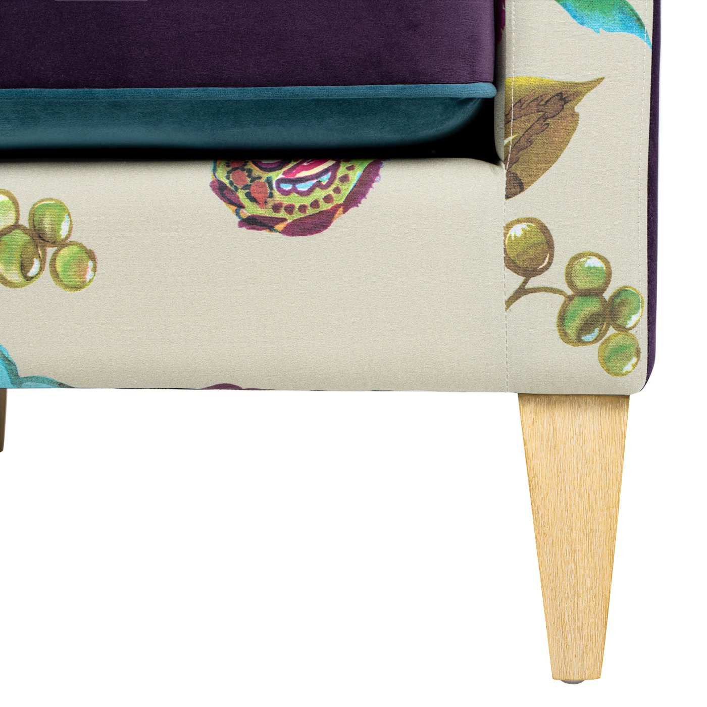 Mamba - Patchwork Accent Chair - Teal Blue Purple / Multicolored Floral - Image 3