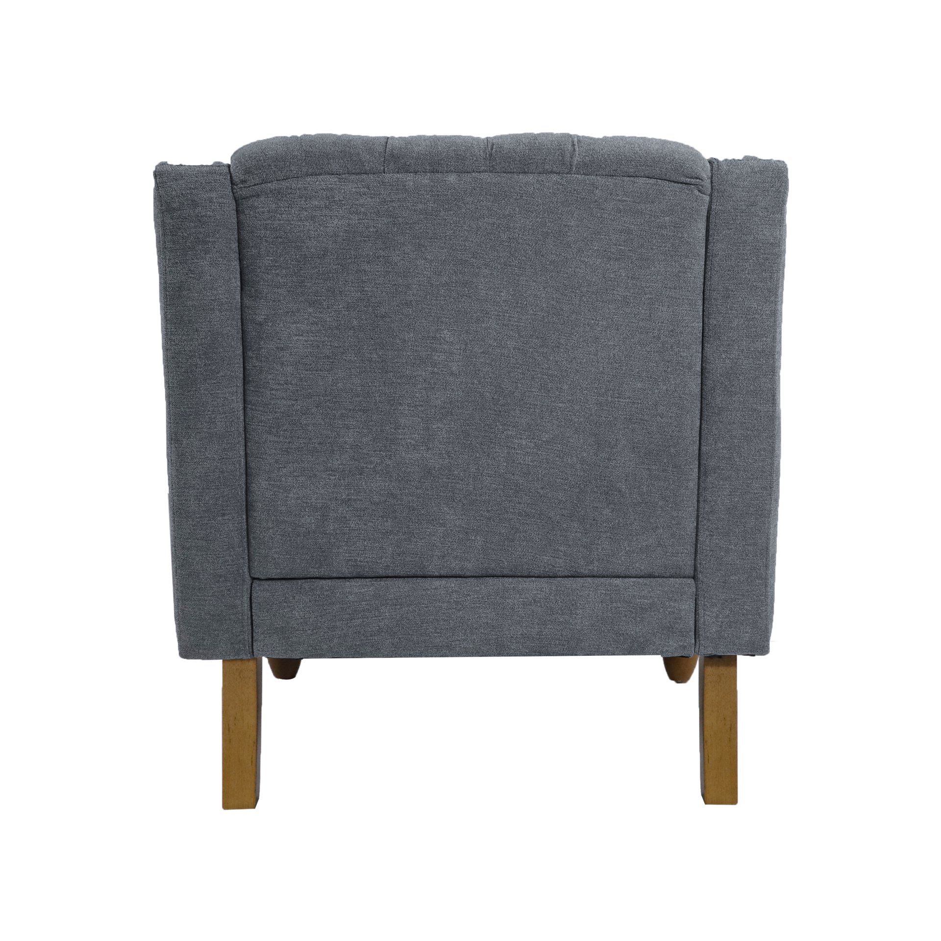 Accent Chair, Living Room Chair, Footrest Chair Set With Vintage Brass Studs, Button Tufted Upholstered Armchair For Living Room, Comfy Reading Chair For Bedroom, Reception Room - Gray - Image 20
