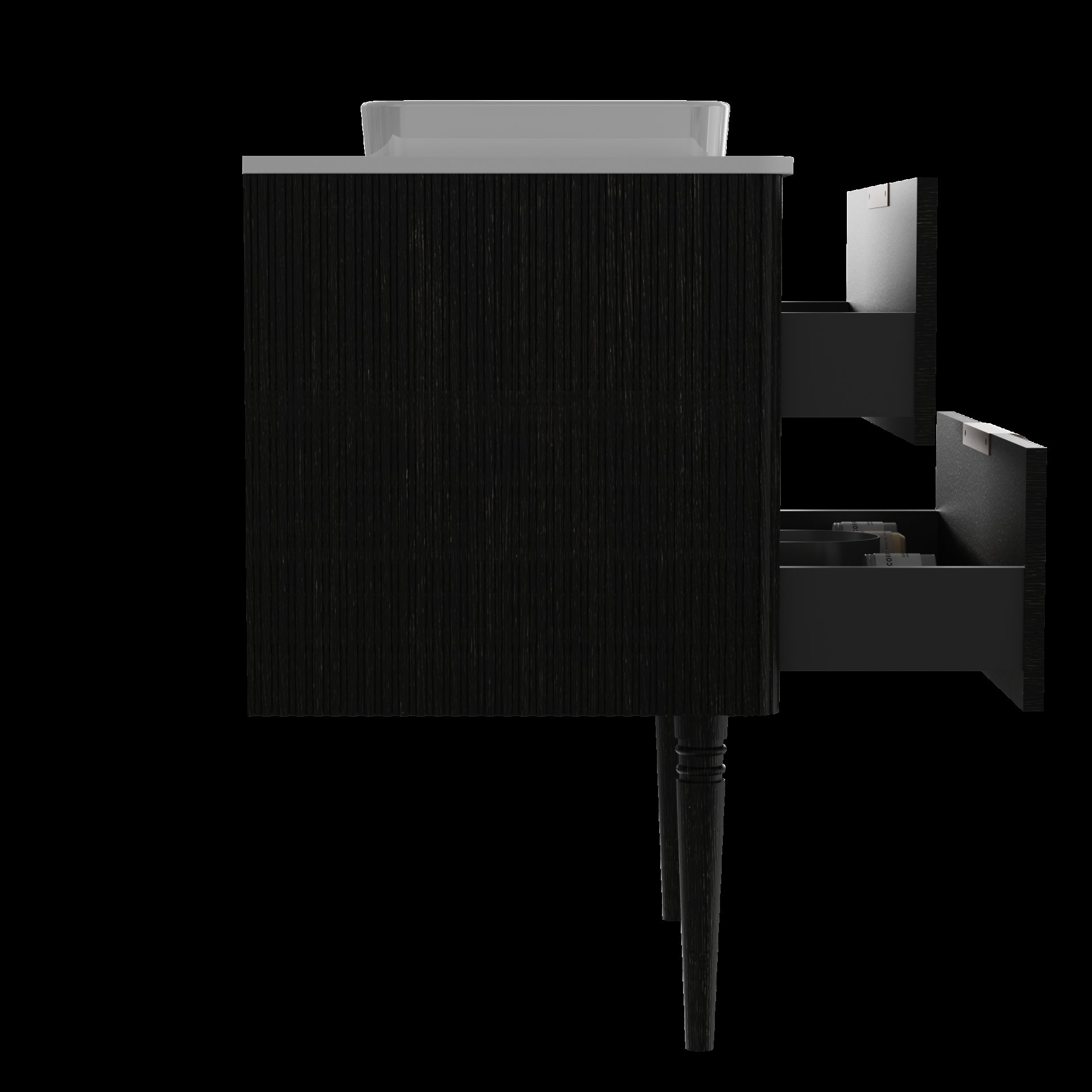 Elena - Modern Bathroom Vanity With Sink Luxury Bathroom Vanity With Ample Storage, 2 Soft Close Drawers, 2 In 1 Floating Or Freestanding Design - Black - Image 8