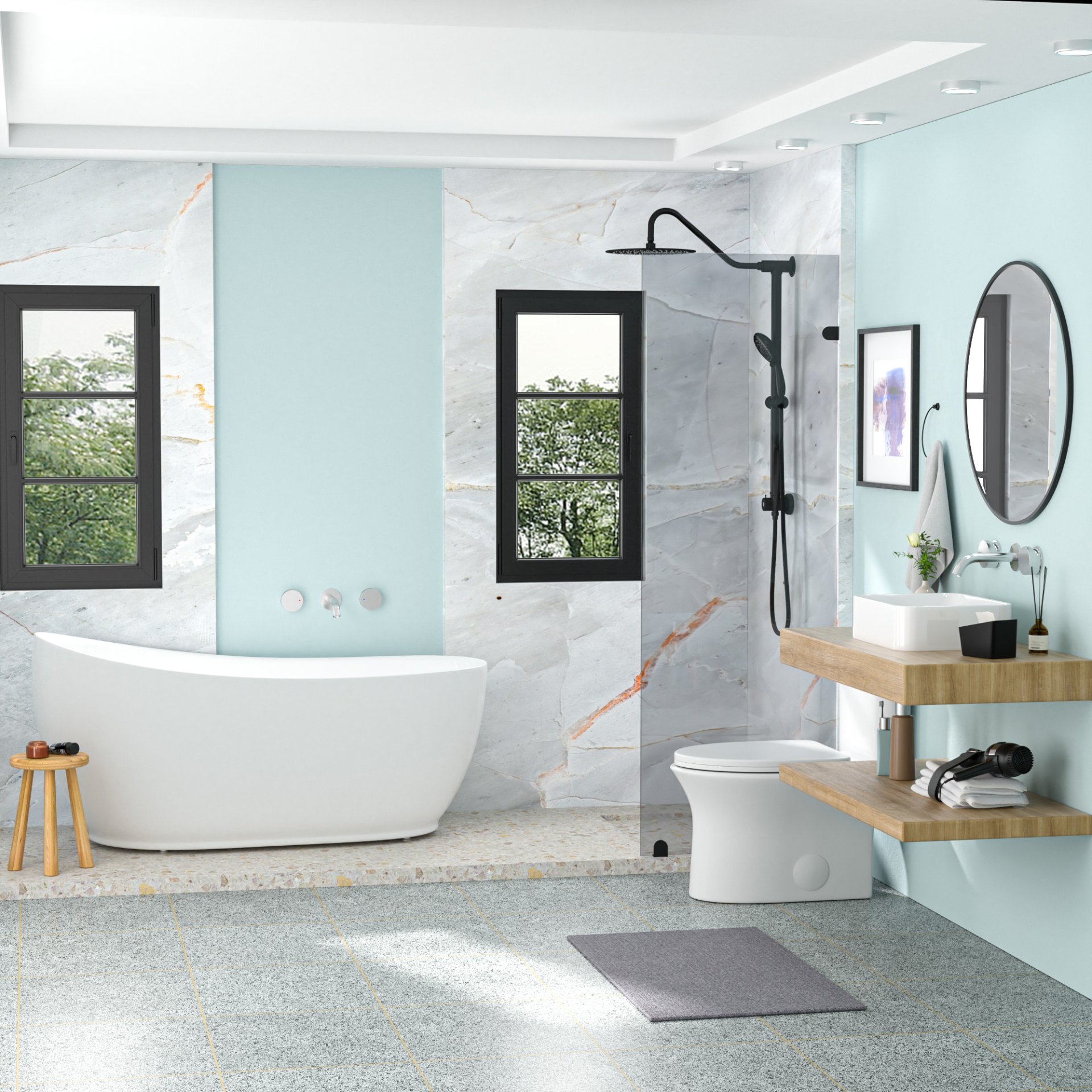 Rectangular Ceramic Vessel Bathroom Sink - White - Image 6
