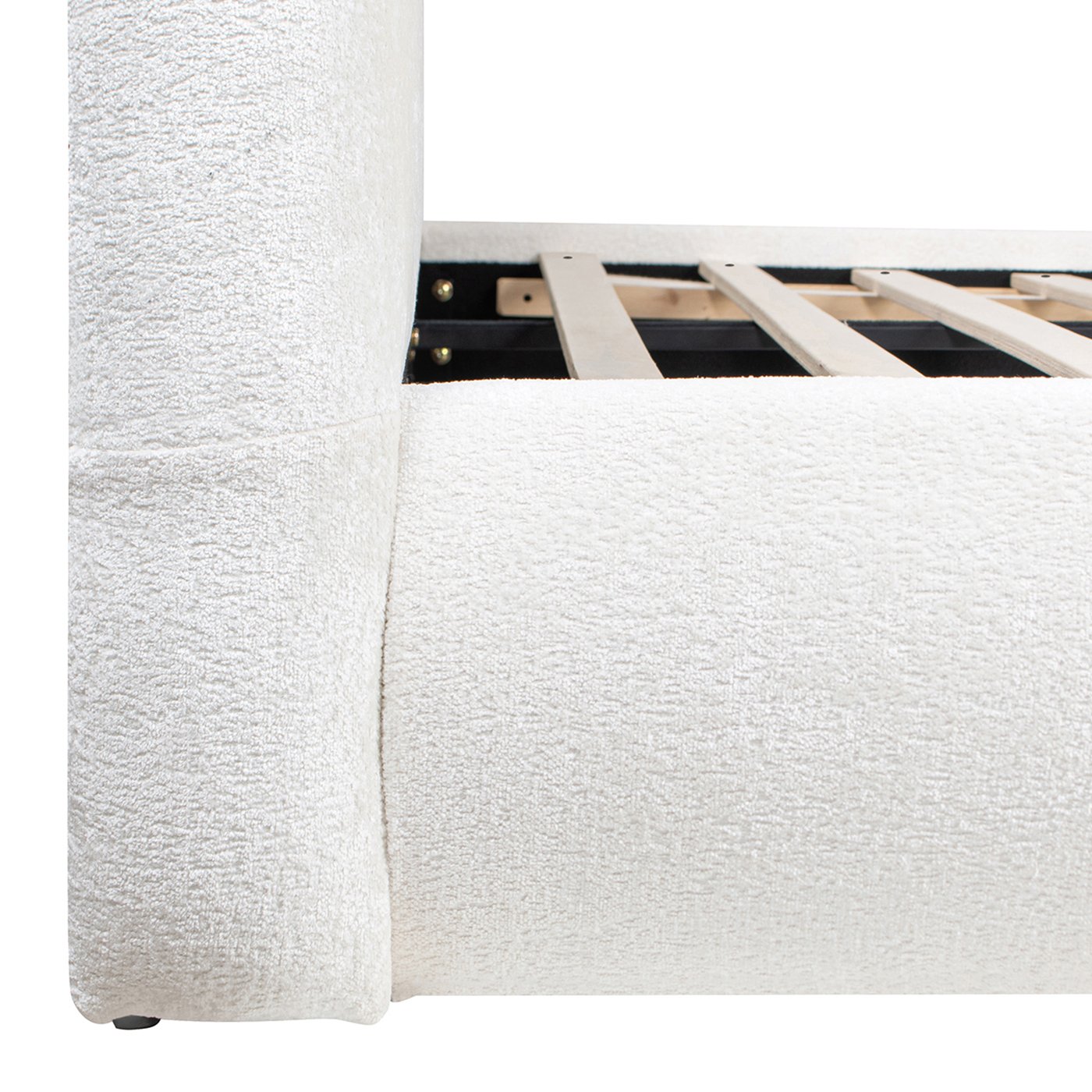 Archie Puffy Grounded - King Upholstered Platform Bed - Almond White - Image 25