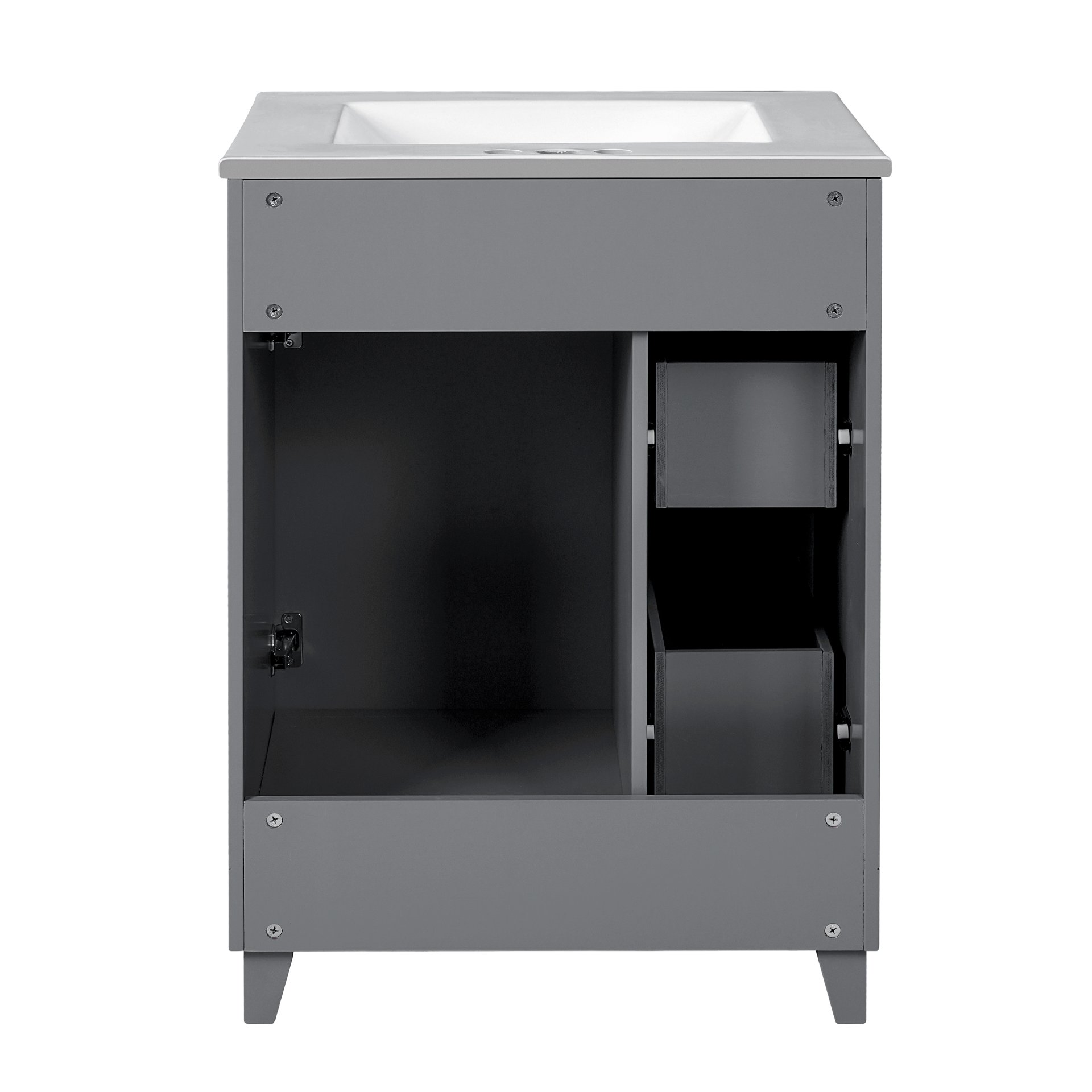 Transitional Bathroom Vanity Cabinet With Sink, 2 Drawers, 1 Soft Close Door - Gray - Image 17