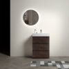 Alice - 24" Bathroom Vanity With Sink, Large Storage Freestanding Bathroom Vanity For Modern Bathroom, One-Piece Sink Basin Without Drain And Faucet - White / Walnut - Image 4