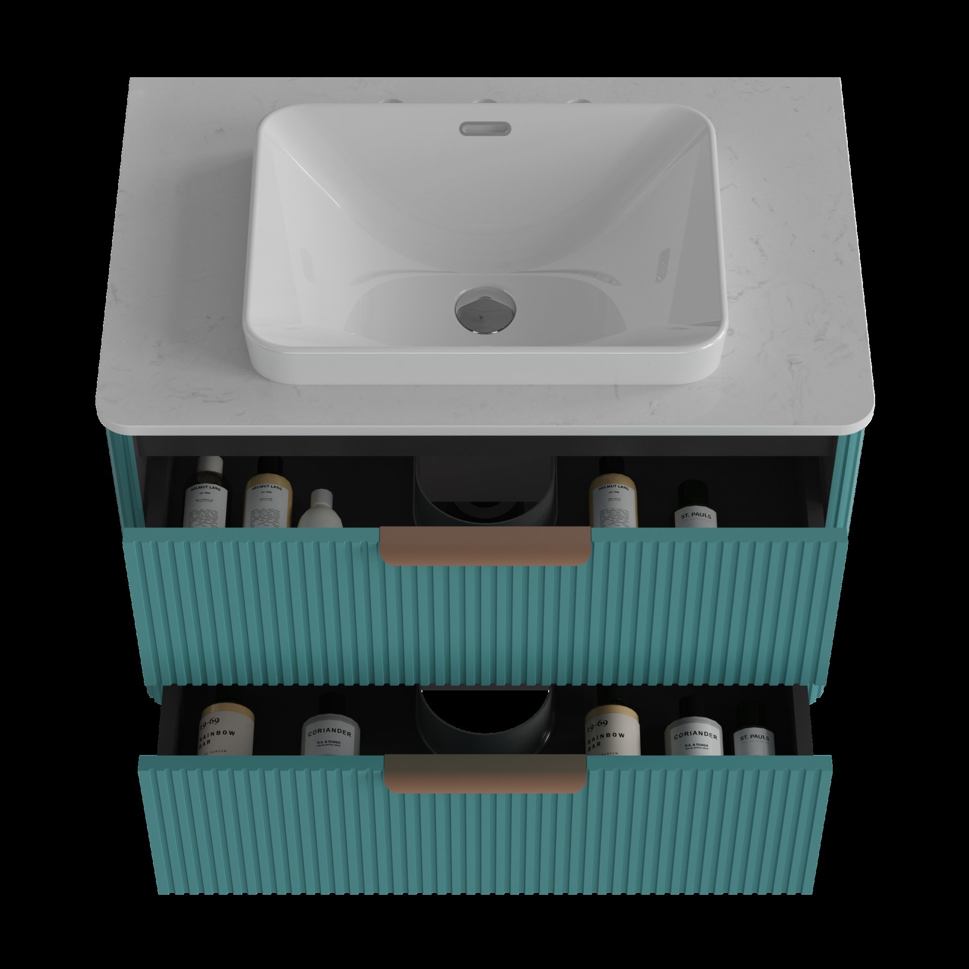 Elena - Modern Bathroom Vanity With Sink Luxury Bathroom Vanity With Ample Storage, 2 Soft Close Drawers, 2 In 1 Floating Or Freestanding Design - Blue - Image 7