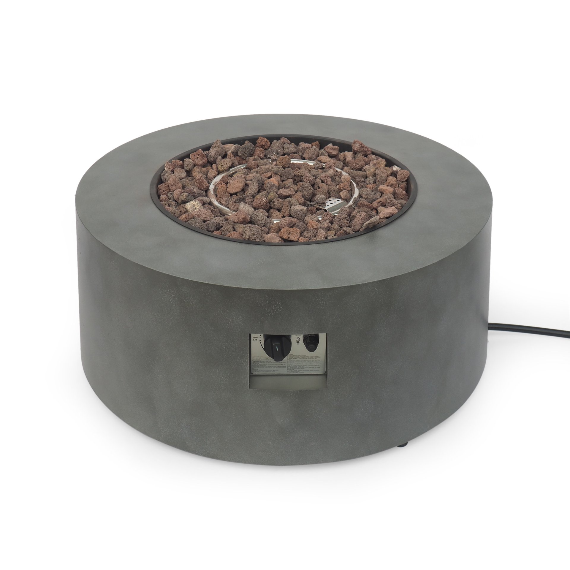 Wellington - Round Iron Fire Pit With 40, 000 Btu Output - Stone Gray - Image 12